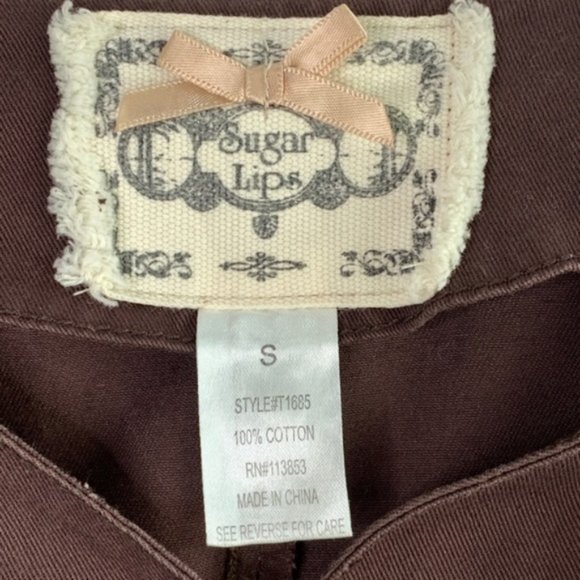 SUGAR LIPS Brown Embroidered Jacket #AA17 - Picture 7 of 7